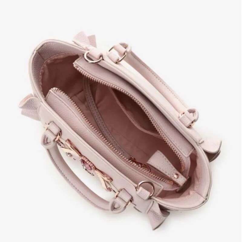 Butterfly Knot Tote Sweet Landmine Women PU Y2k Cute Lolita Girl Japan Gemstone Ruffle Edge Shoulder Crossbody Bag New