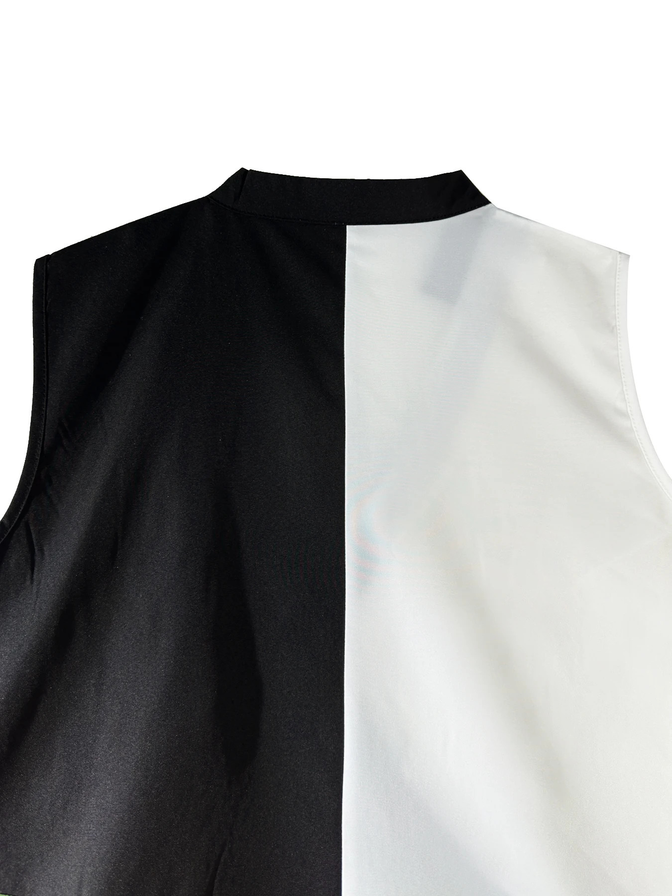 Plus Size Womens Elegant Colorblock VNeck Sleeveless Vest Polyester Loose Solid Color Pullover Suitable for Weekend Leisure 250515