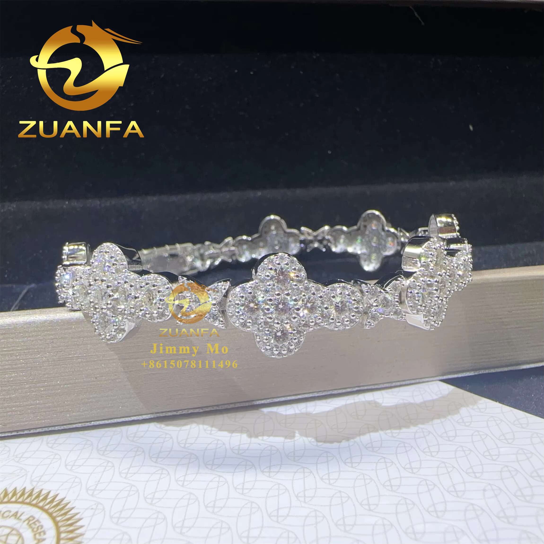 Popular New Arrivals Bulk Stock 10mm 13mm 925 Silver Iced Out Hip Hop Jewelry VVS1 Moissanite Diamond Cross Cuban Bracelet Men