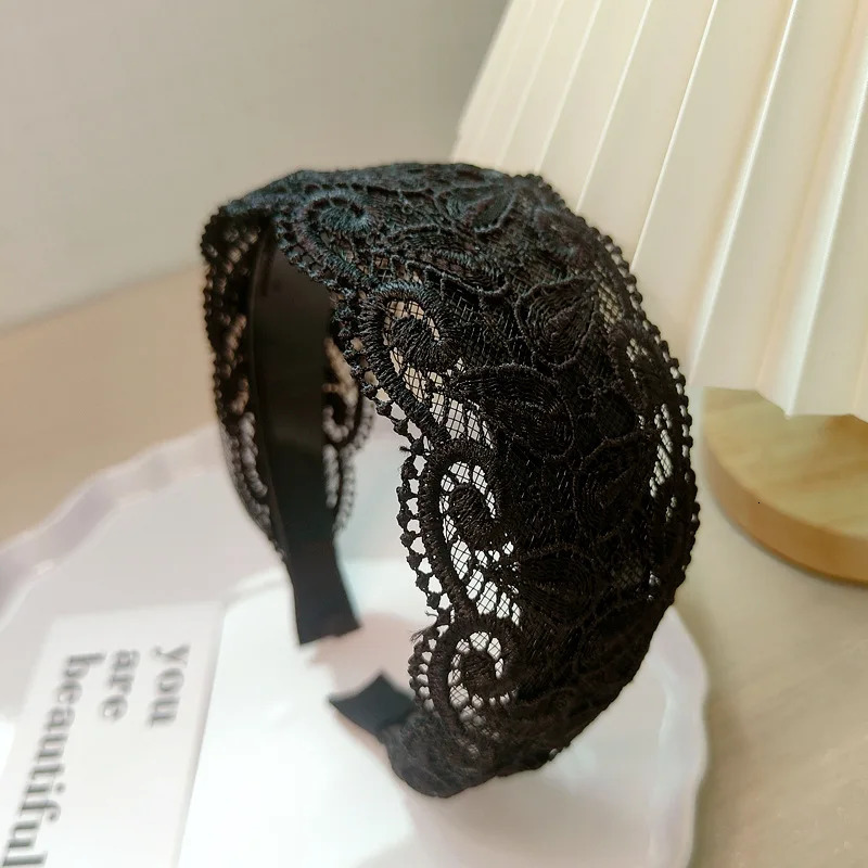 Widened Paisley Hollow Lace Hair Hoop Hair Accessories 250509