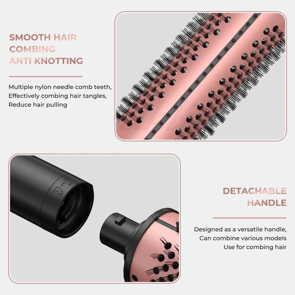 Thermal Heated Ceramic Curling Iron Volumizing with 3 head Heating Round Brush Travel Hair Curler Comb