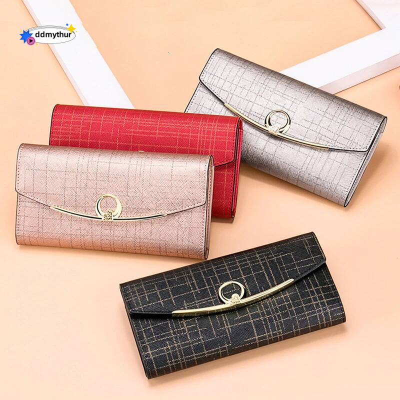 Designer Women's Long Leather Wallet High Quality Large Capacity Purses for Women Multifunctional Simple Elegant Handbag ddmythur