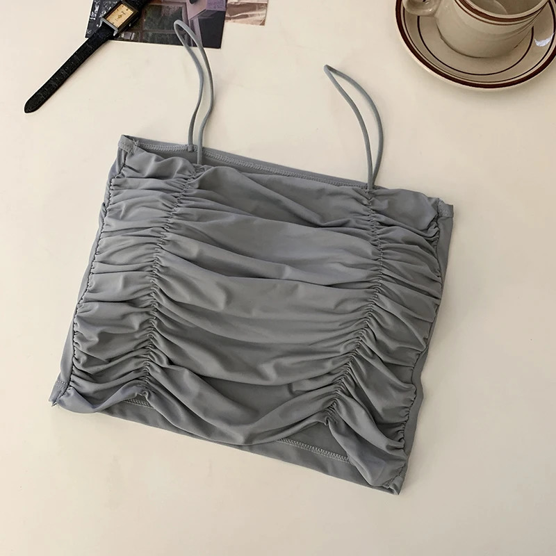 Women Summer Vest Tops Sleeveless Cotton Bustier with Pads Soft Elastic Wearresistant Crop Top Seamless Bralette Tees 250515