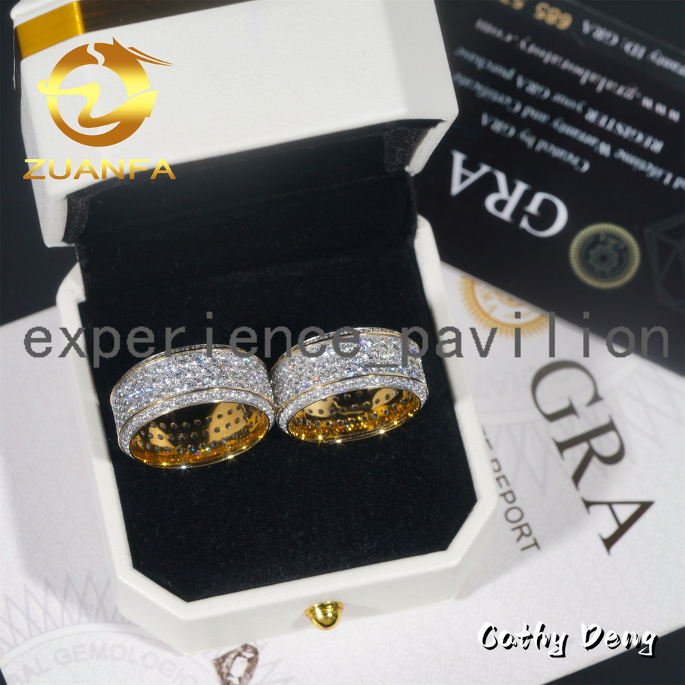 Wholesale Price Iced Out Moissanite Diamond Cuban Rings 925 silver 925 silver 925 silver Hip Hop Ring Men Diamond Ring