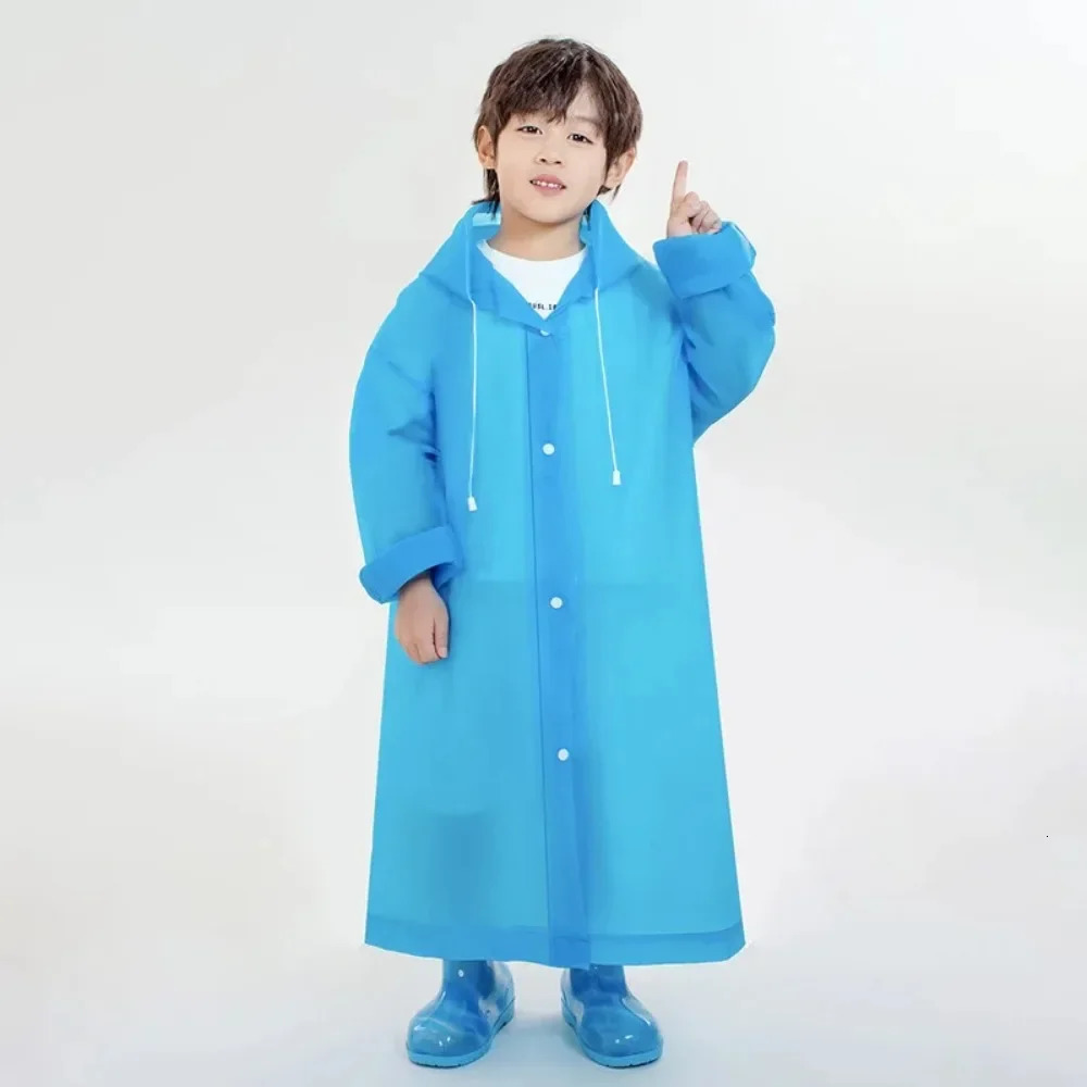 Solid Color Kids Raincoat Outdoor Waterproof Children Rain Poncho EVA Hoodie Rainwear Student Rain Coat Folding Kids Rain Coat 250515