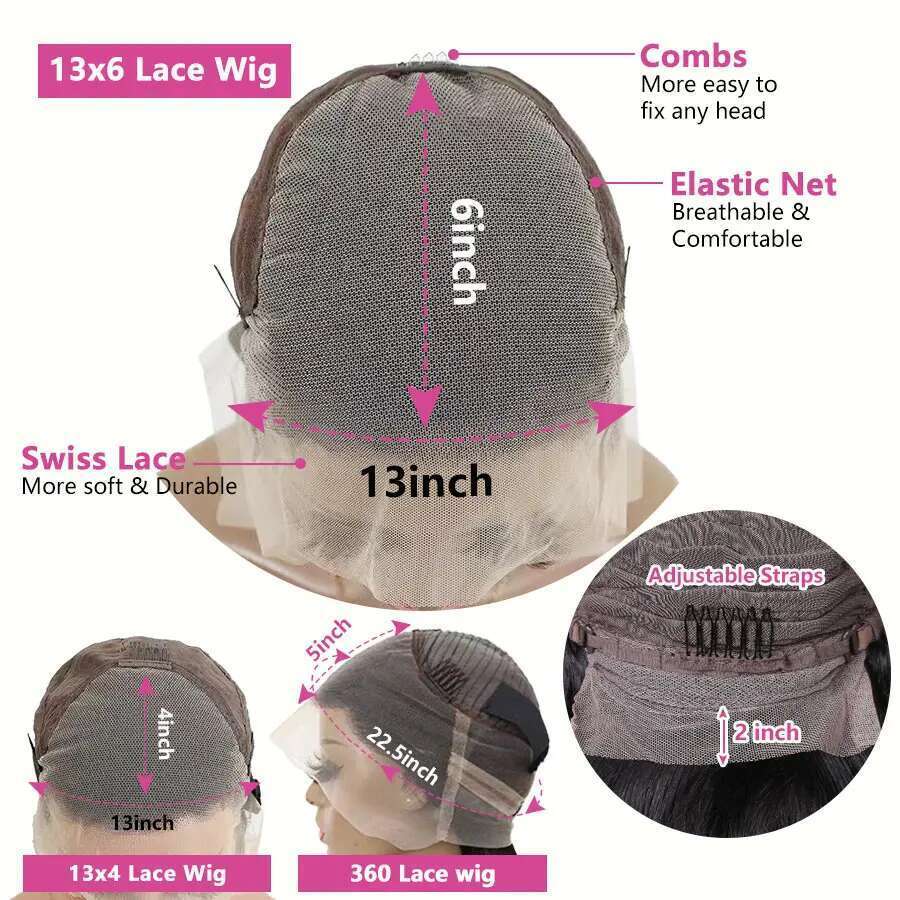 360 Full Frontal Wig Brazilian Bone Straight 13X4 13X6 Transparent Lace Front Human Hair Wigs For Black Women Pre Plucked