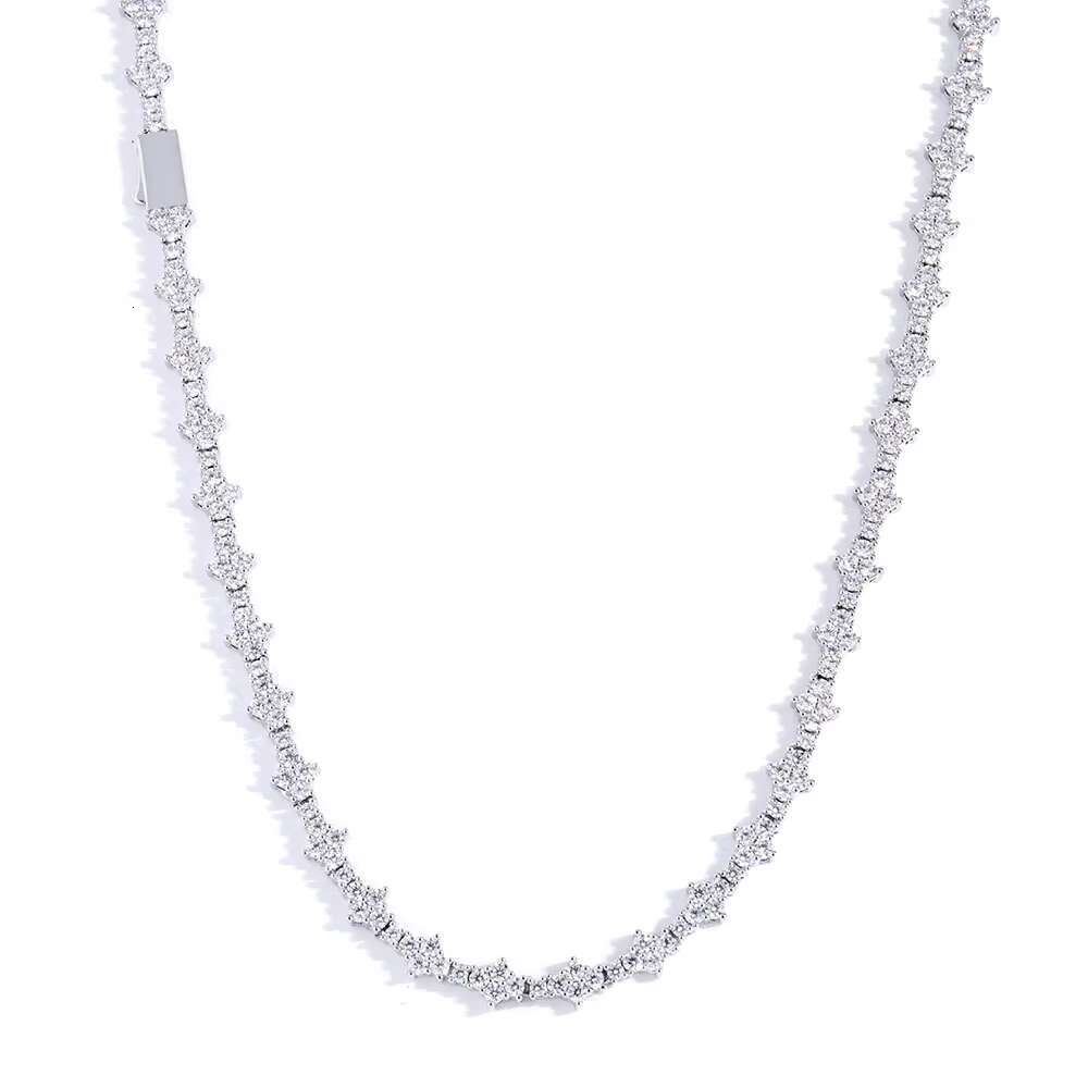 6.5mm Moissanite Tennis Chain S925 Silver Womens Hip Hop Necklace Personalized Jewelry