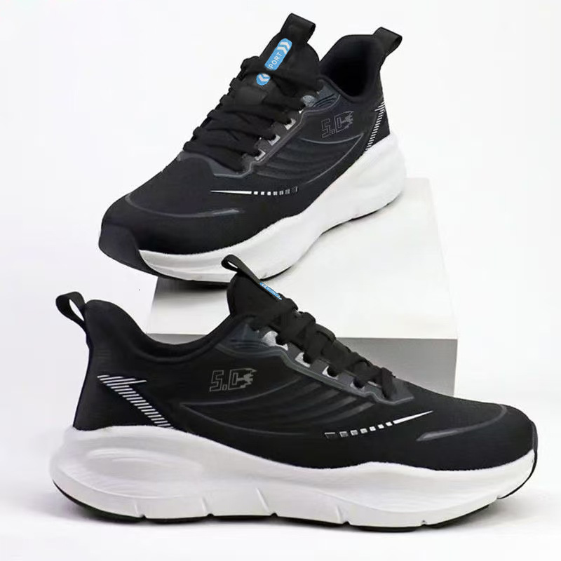Spring new couple mesh breathable lightweight low top running student thick sole trendy casual shoes