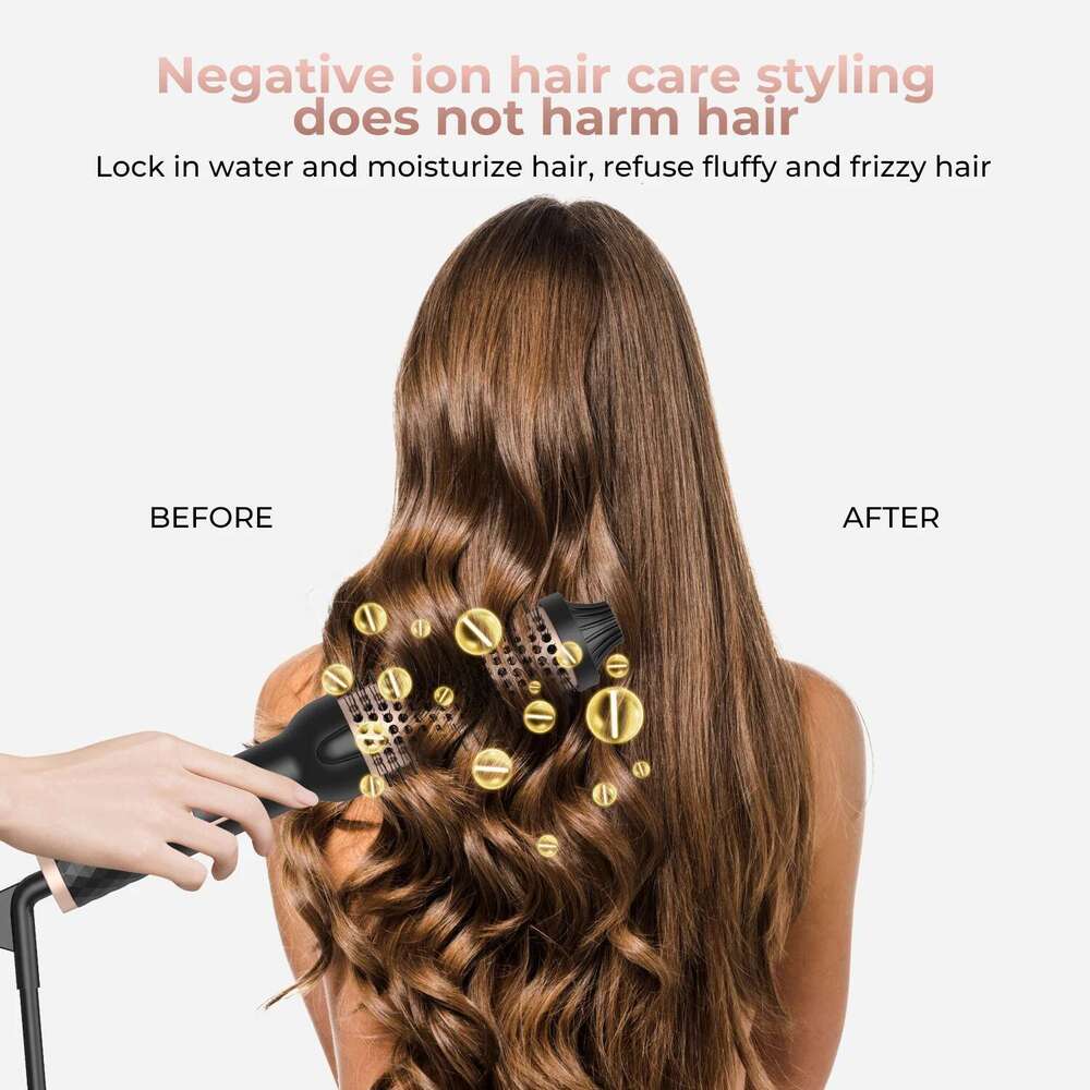 3IN1 Curling Iron Double PTC Heated Hair Straightening Comb 32/38mm Thermal Volumizing Hot Brush Ceramic Ionic Curler
