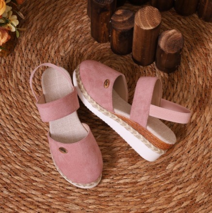 Designer Bag Temu Plus Size 2025 Empty Sandals With Wedge Heel, Lightweight Hemp Rope Braided Toe, Elastic Band, Shoes, Thick Soled Women's Shoes
