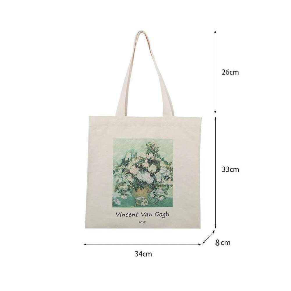 Van Gogh Morris Shoulder Bags For Women Vintage Shopping With Handle Zipper Casual Canvas Tote Bag Bolsa Feminina