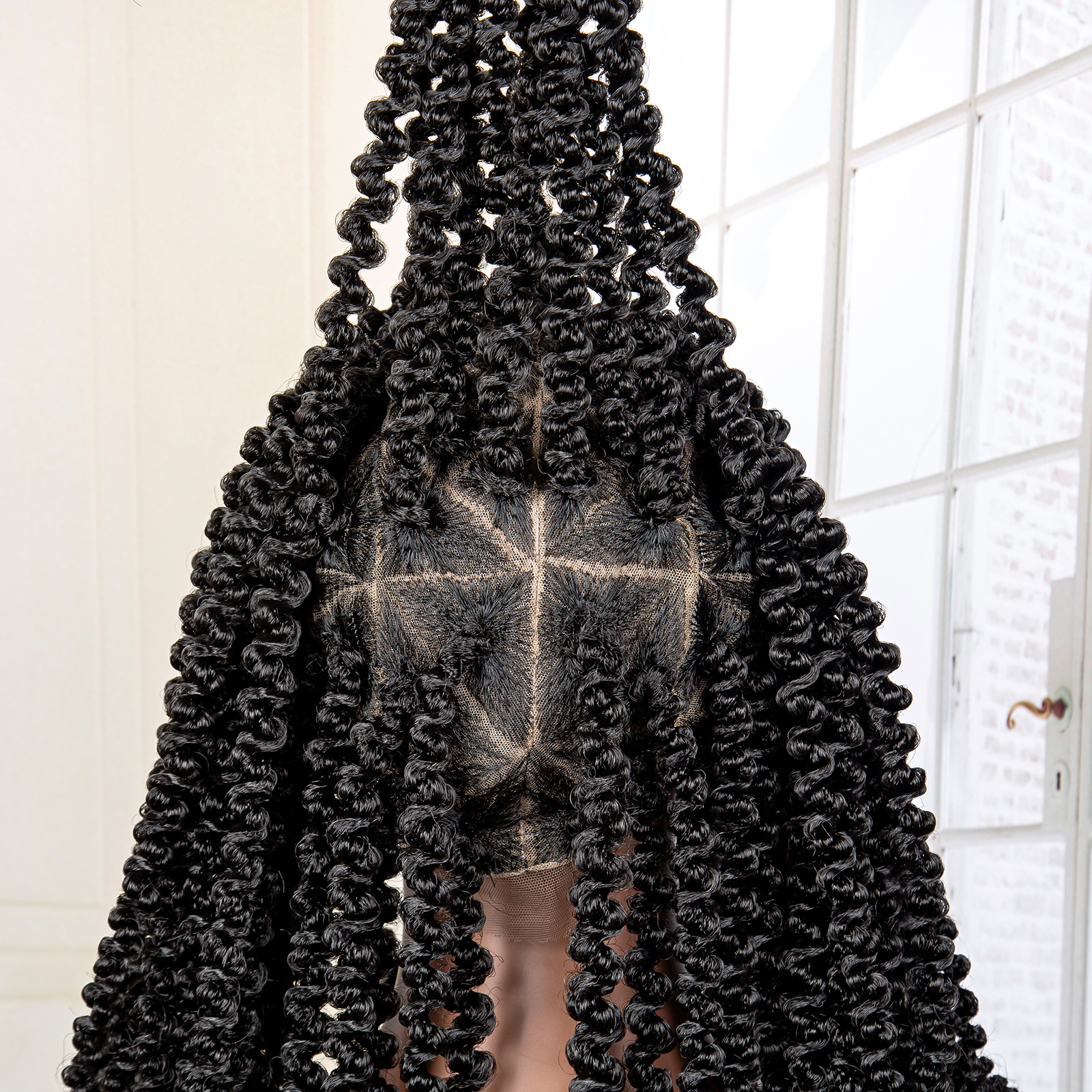 18 Inch Twist Braided Wigs Synthetic Full Lace Braided Lace Wigs Knotless Box Braided Wigs with Baby Hair for Black Women