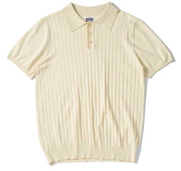 Summer mens Italian polo shirt High quality mulberry silk skin-friendly fabric American retro slim-fit lapel knit mens shirts W250515