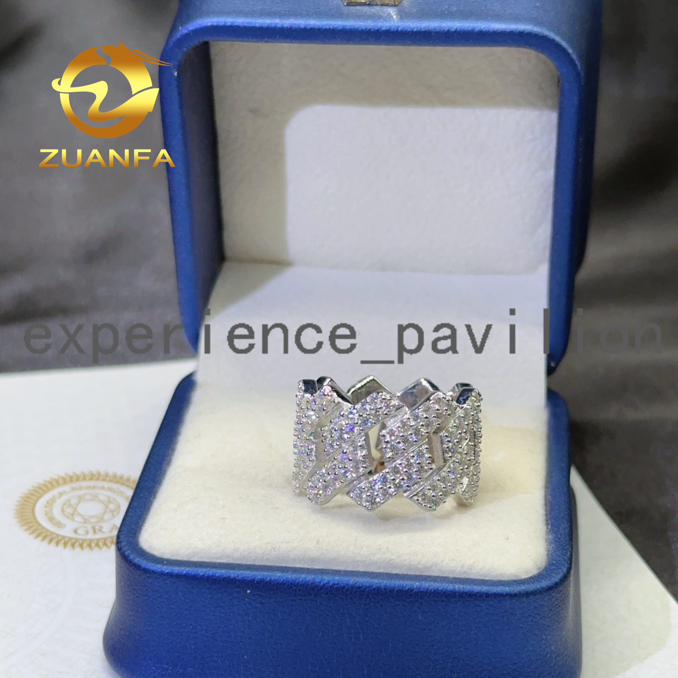 Jewelry Moissanite Rings 925 Sterling Silver Men Vvs1 Moissanite Hip Hop Ring Diamond Rings Men