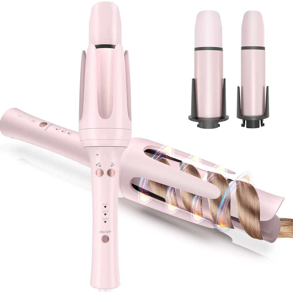 BESTOPE PRO Automatic Iron Curler, Replaceable Curling Wand with 2 Sizes Barrel (1", 1.25") & 3 Temps, Hair Waver