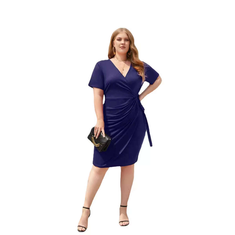 Plus Size Dresses for Woman Elegant Dresses Women Dresses Designer Dress Dress Large Size Womens Solid Color Casual with Straps V-neck Mid Length Dres