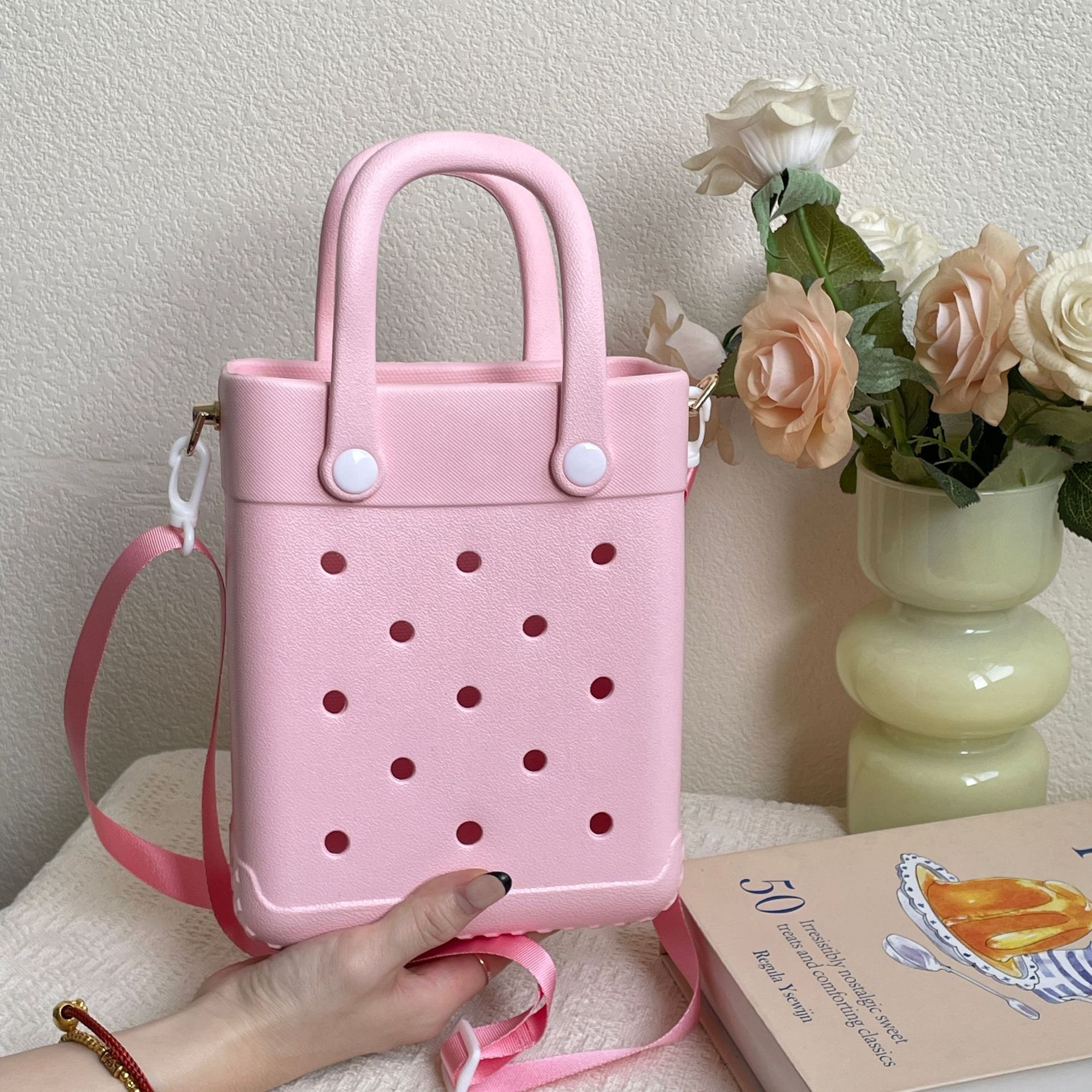 Women's EVA Portable Commuting Handbag Hole Storage Small Square Bag