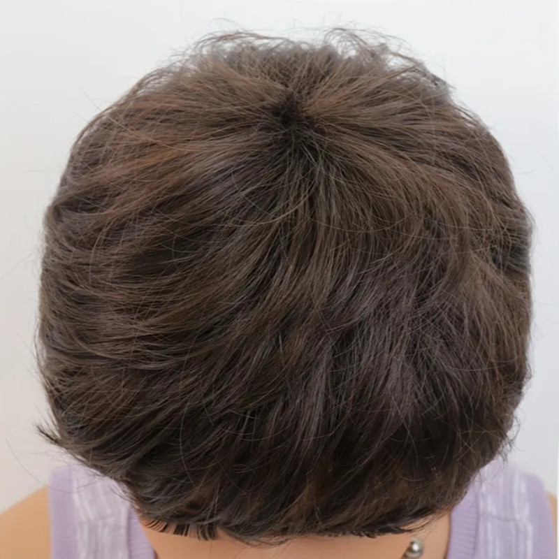 Thermal Fibre 4-Inch Stylish Pixie Bob Wig Natural Looking Short Browns with Layers
