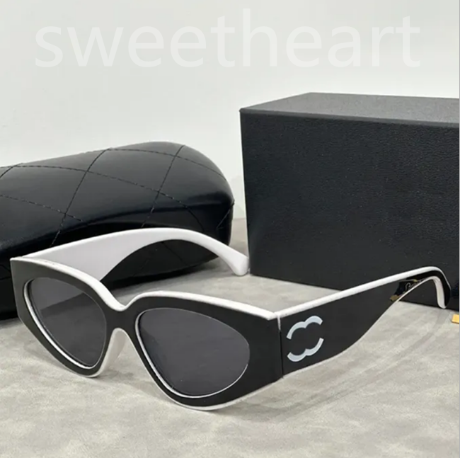 French style Sunglasses Elegant Lady black white dual tone Cat eye sunglasses Designer beach sunglasses CoCo Vintage Eyewear for charm men women