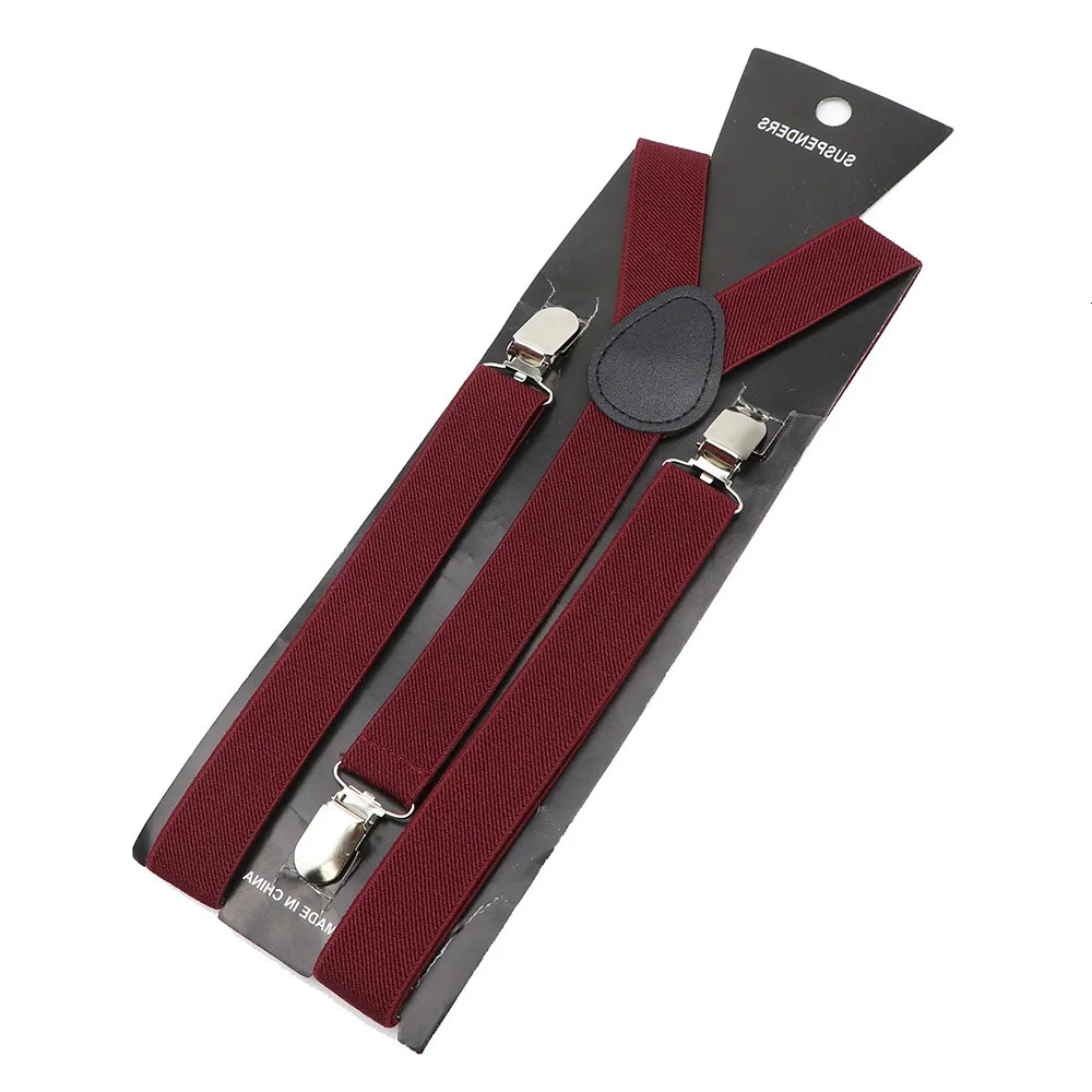 Solid Color Unisex Suspenders Clip-on Buckle Men Straps Adjustable Elastic Y-Back Braces For Wedding Suit Skirt Accessories Gift 250515