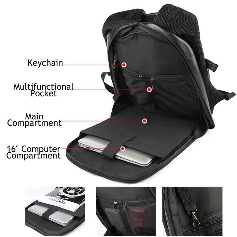 MOYYI Leather For Men 15.6 Inch Laptop Waterproof Business Rucksack Anti Theft Travel Backpack Large Capacity