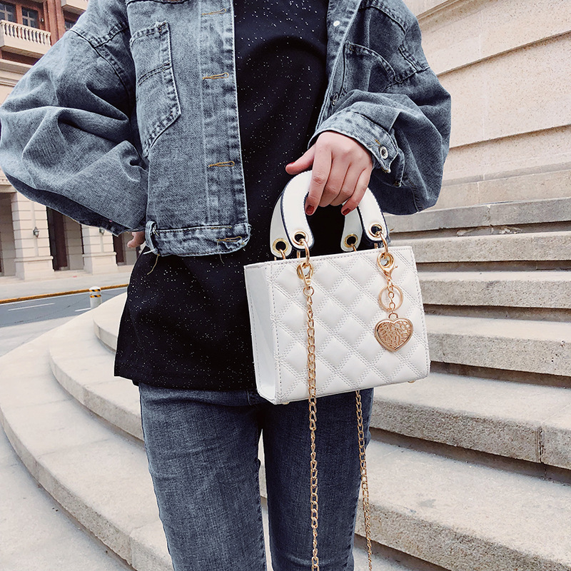 Hot Free Sale Shipping! Korean - Style Fashionable Small Square Bag for Women, Trendy and Versatile Crossbody Bag with Diamond - Grid Pattern
