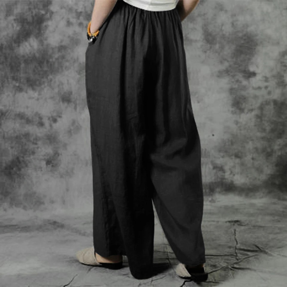 3XL 5XL Plus Size High Waist Long Pants for Women Clothing Summer Solid Casual Wide Leg Trousers Fashion Korean Female Clot 250515