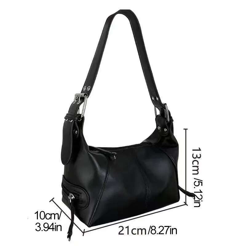 Y2k Style Bag Women Trendy Motorcycle Handbag Minimalist Shoulder Purse For Girls Street Wear
