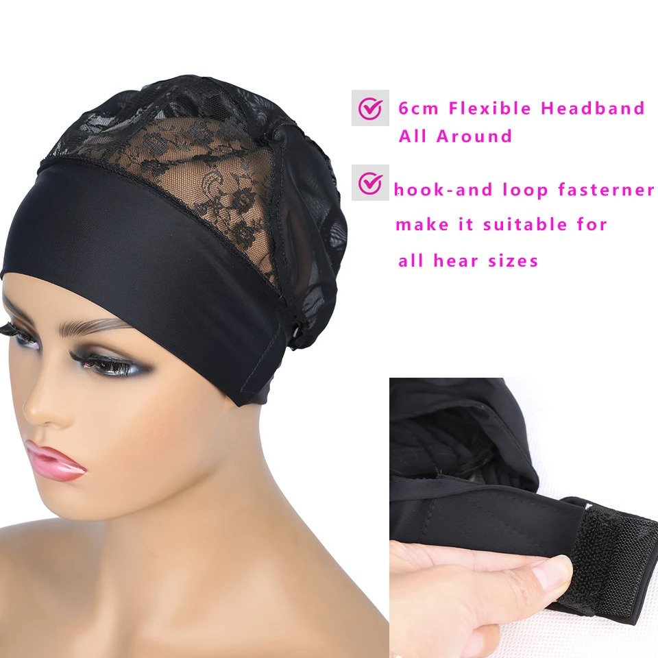 Wig Cap for Headband Wig 1 PCS For Edges Wig Net Cap Weaving Caps Headwrap Wigs Caps For Making Wigs With Adjustable Band 250513
