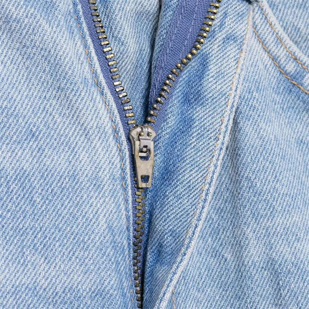 2025 New Women's Casual Elegant Design With European And American Style Splicing Cotton High Waist Wide Leg Jeans Designer