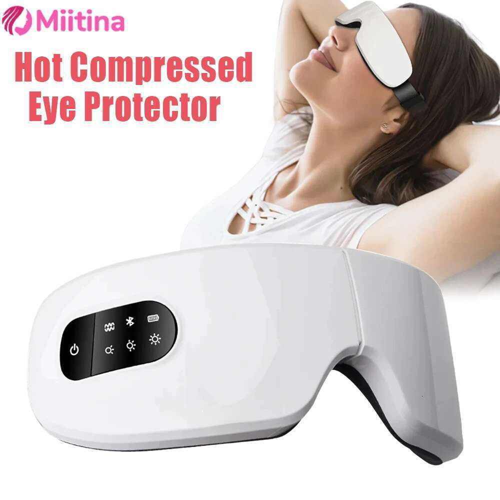 6D Smart Vibration Airbag Pressure Hot Compress Massager Bluetooth Music Relax Fatigue Eye Care Foldable Travel