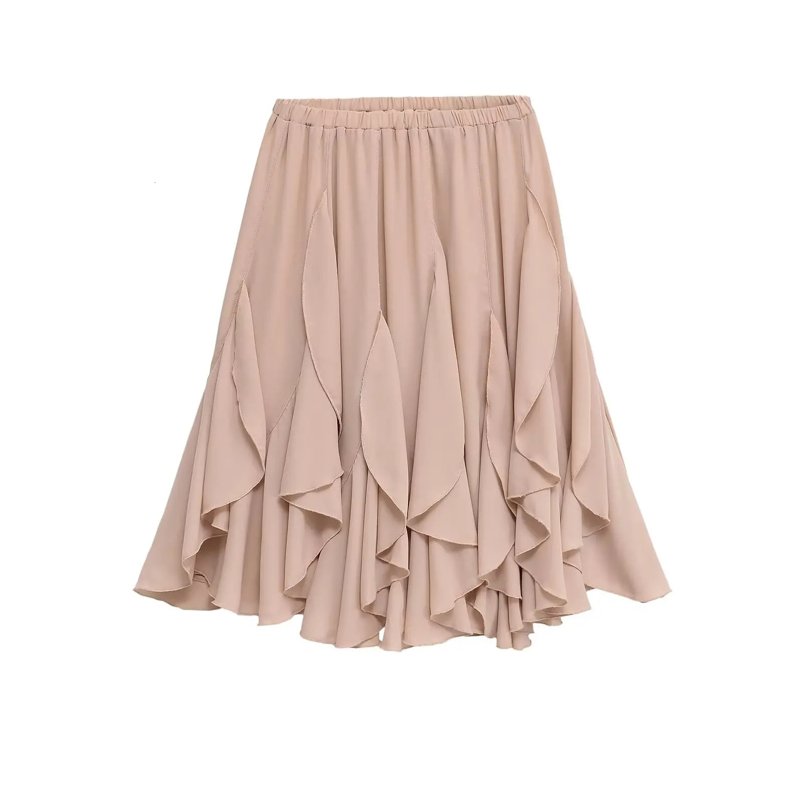 European and American style summer irregular temperament versatile high waist Aline skirt 250515