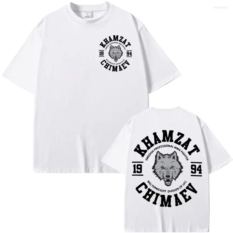Mens T Shirts Khamzat Chimaev Fighter Print Graphic Tee Shirt Casual Cotton Short Sleeve T-shirt Fashion Vintage Oversized