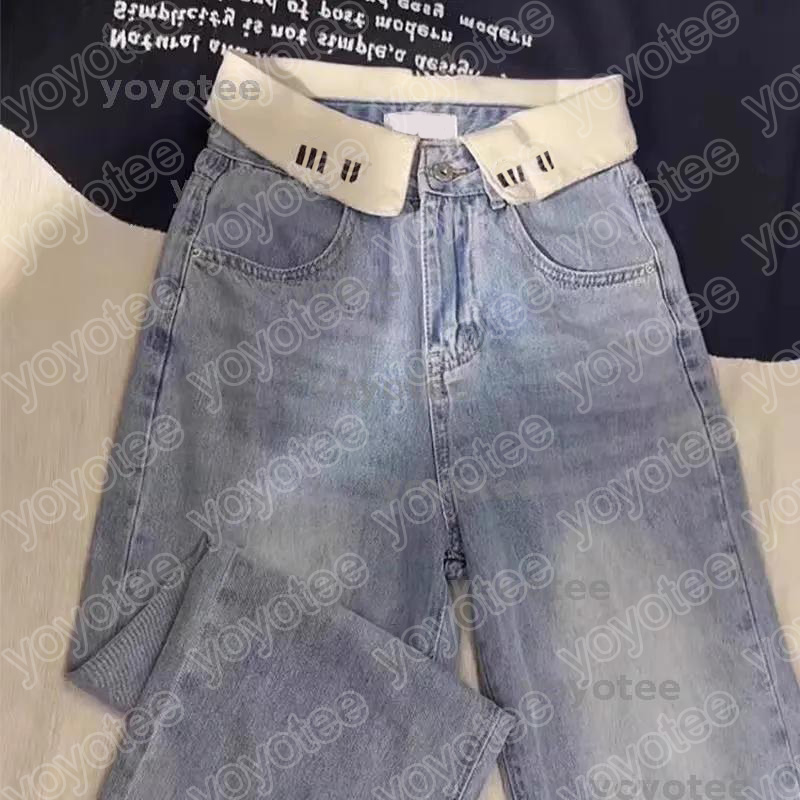 Designers Womens Denim Jeans Brand Luxury Women Blue Trousers High-quality Wide Leg Jean Female Trouser Straight Fashion Denim Pants BFG2501089