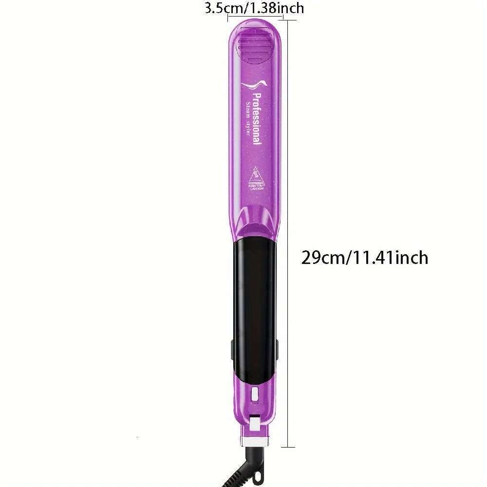 Steam Straighteners for Hair Professional Salon Ceramic Tourmaline Vapor Flat and Curler 2 in 1 Straightening Curling Iron