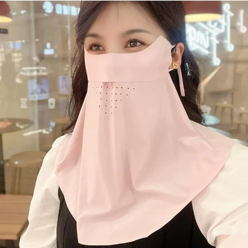 Sunscreen Mask Traceless for Women Detachable Facekini Ice Silk Anti-ultraviolet Summer Breathable Thin Cover Face 250514