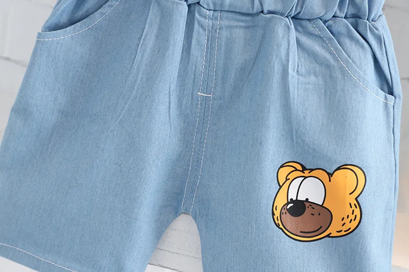 Boys Summer Children Vest Set Boys Clothes Baby Cartoon Bear Sleeveless T-shirts Shorts 2pcs Casual Sport Sets 250515