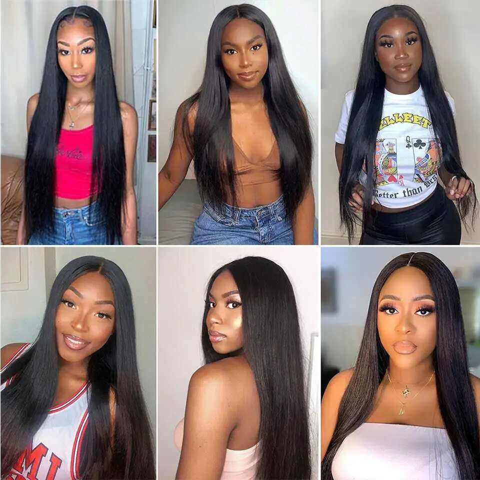 Smooth Ready To Wear Preplucked Straight Human Hair 5x5 Closure Pre Cut 13x4 Lace Front Wigs Bling