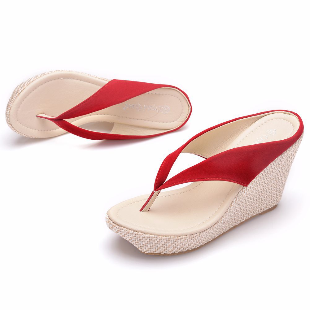2025 new hot free shipping Wide-fit high-platform water-resistant beach sandals, toe-hing flat sandals with thick soles and block heels size 33-42