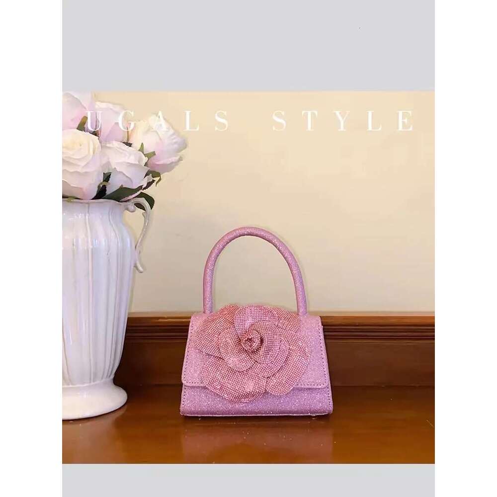 Glitter Shiny Dia Floral Evening Wedding Party Clutch Purse Fashion Women's Handbag Female Shoulder Crossbody Bag