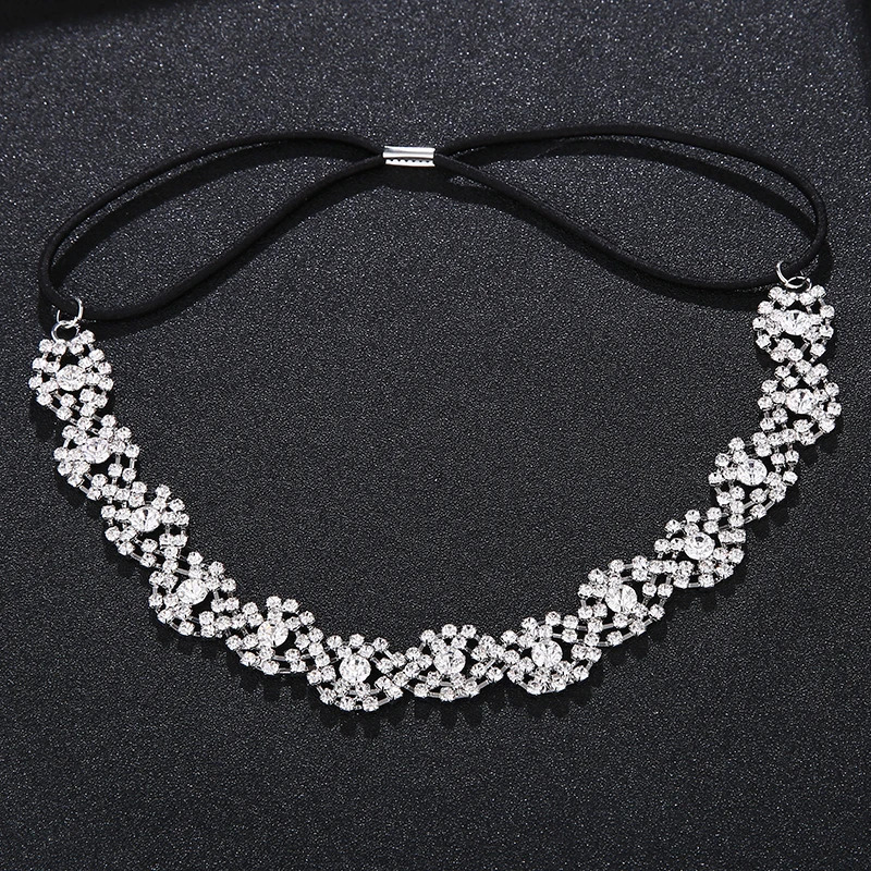 Full Diamond Claw Chain Hairband Classic Stretch Headband For Women and Girls Queens Party Tiara Jewelry Accessories 250509
