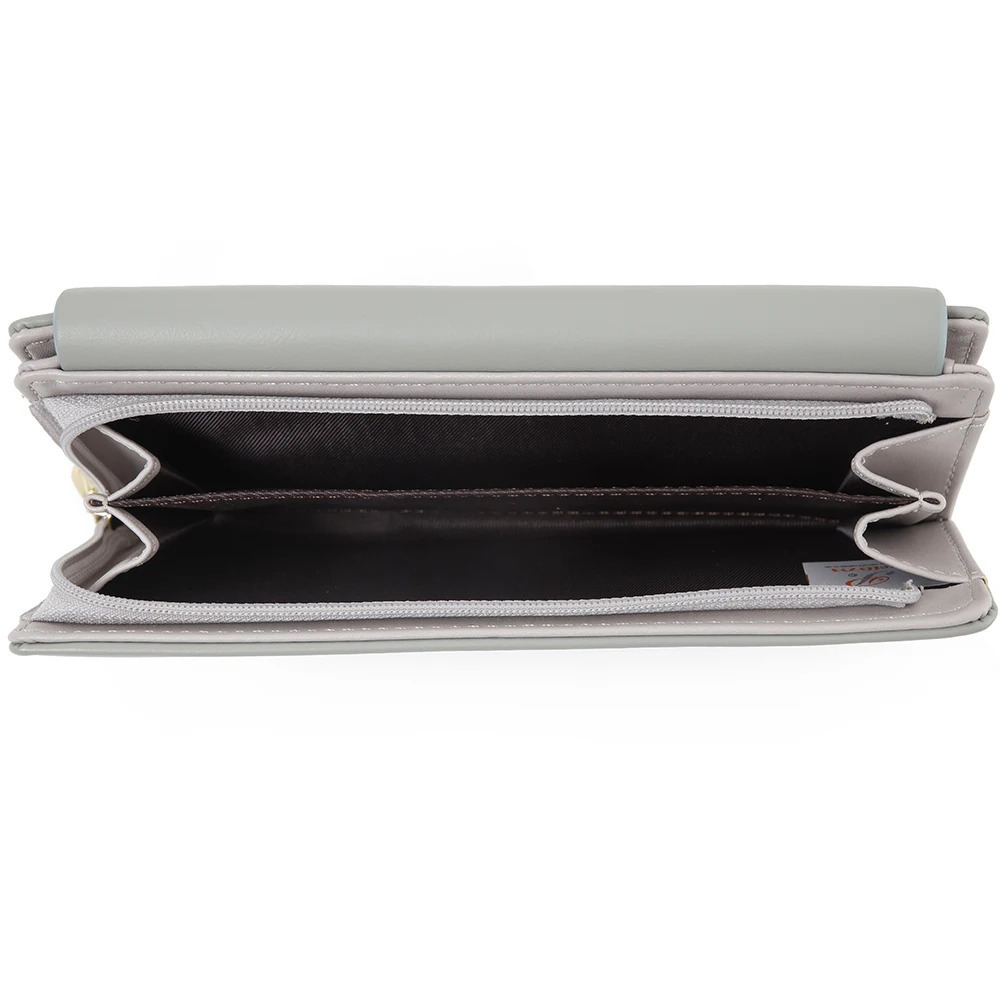 Womens long wallet Korean PU printed zipper buckle folding clutch bag multi-card fashion everything street preppy stude 250514