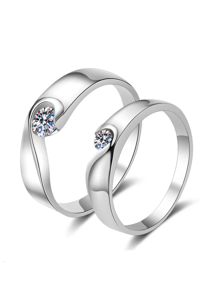 MoisaLuxe Official Store Plata Sterling 925 Silver Womens Couple Ring with Love in Heart 520 Valentines Day Gift 250515