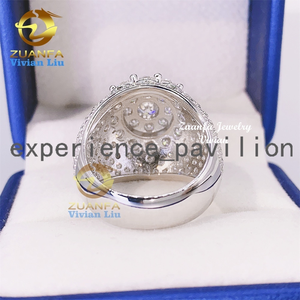 Fine Jewelry Diamond 925 Sterling Silver moissanite moissanite or Vvs Moissanite Diamond Hip Hop Ring