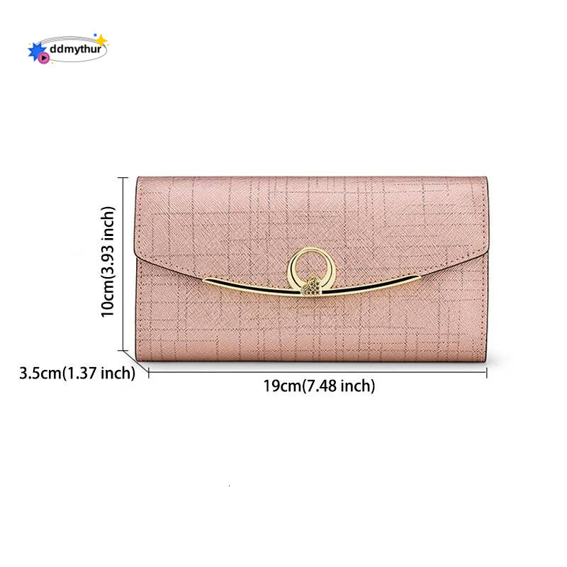 Designer Women's Long Leather Wallet High Quality Large Capacity Purses for Women Multifunctional Simple Elegant Handbag ddmythur