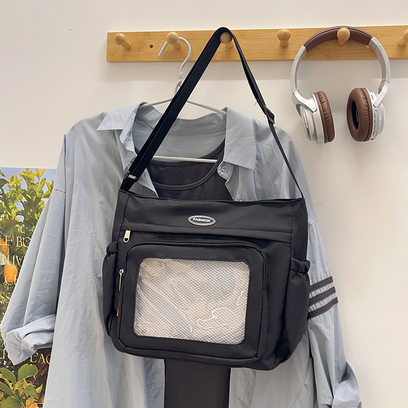 Free Delivery Designer Bag Ins Women's Transparent JK Pain Daily Large Capacity Versatile College Student Girl Tutoring Single Shoulder Tote Bag 