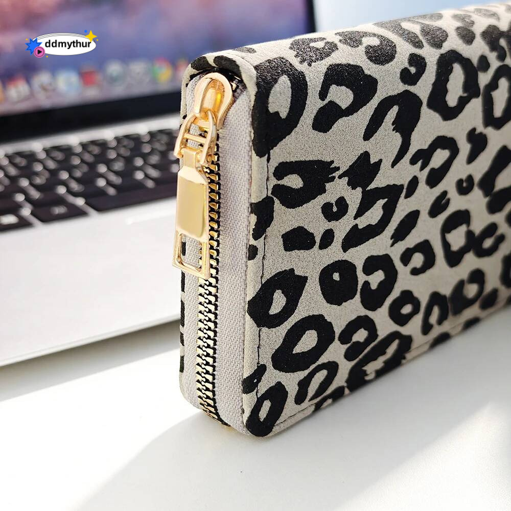 Simple Versatile Leopard Print Wallet With Large Capacity And Multiple Card Slots, Multifunctional Women's Handbag ddmythur