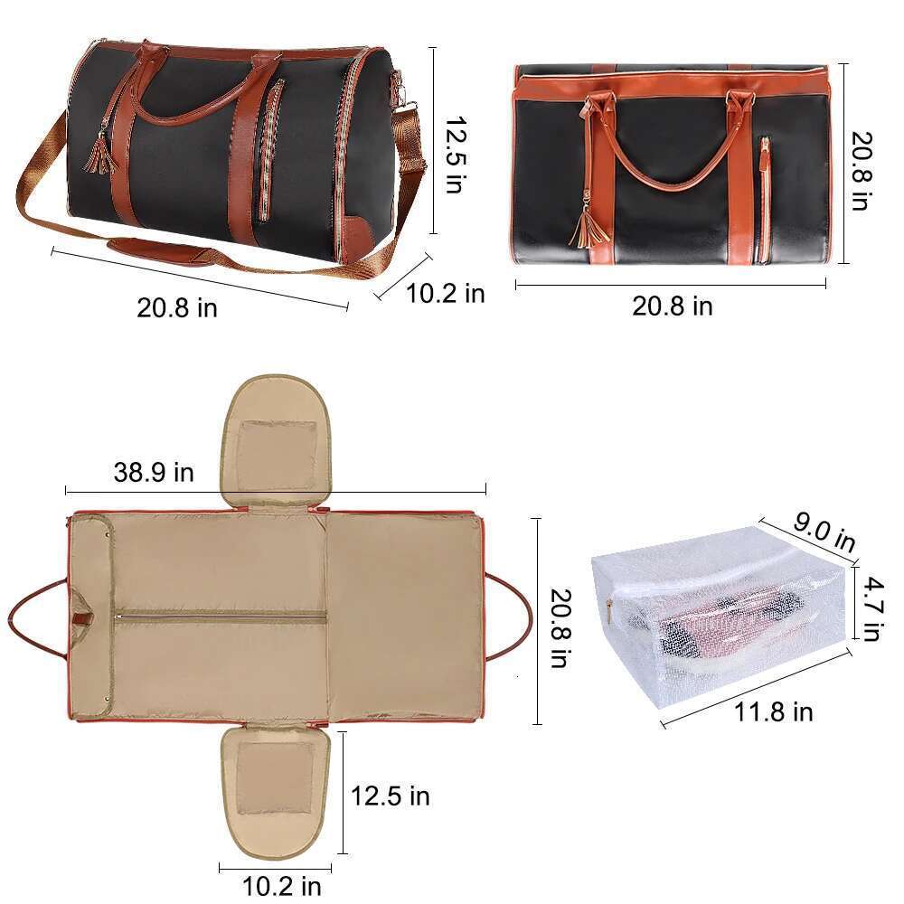 Geestock Folding Suit Storage New PU Bag Large Waterproof Travel Suitcase For Women Sport Outdoor Weekend Bag Handbag