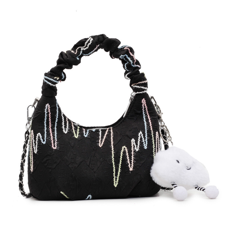 2025 Summer New Fashionable and Versatile Casual Trendy Wrinkled Handbag Women, Simple Commuter Single Shoulder Crossbody Bag for Women