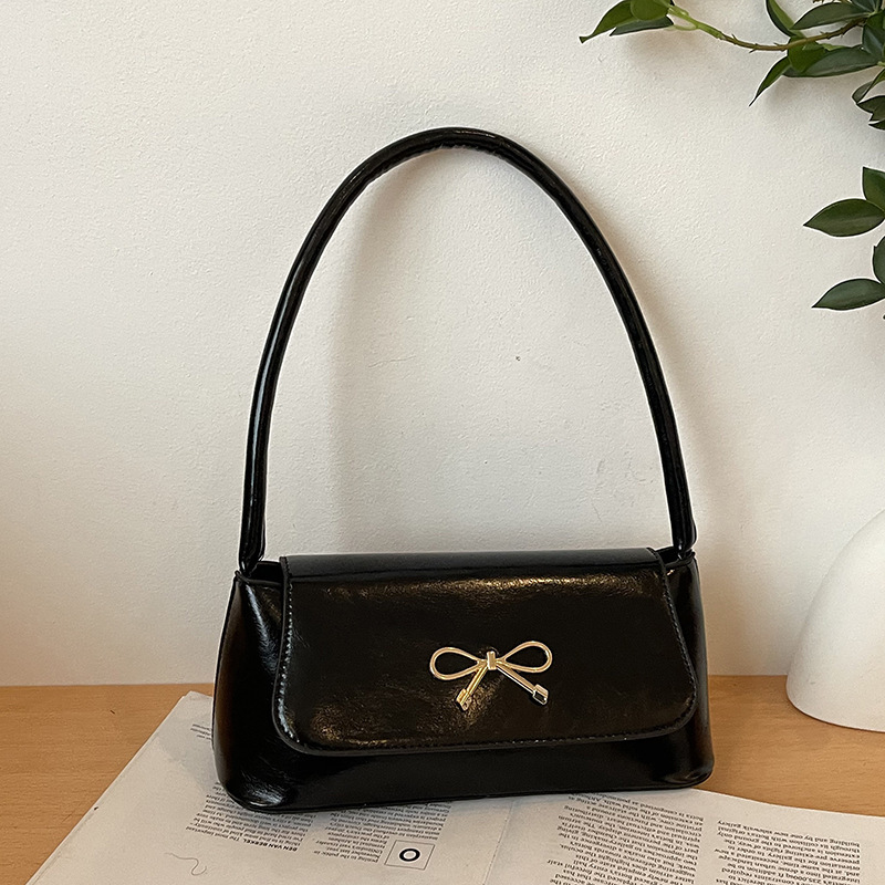 Korean Version Bow Western Style 2025 Spring New Item Solid Color Beautiful New Free Delivery Designer Bag And Fashionable One Luxury Bag Shoulder Cas
